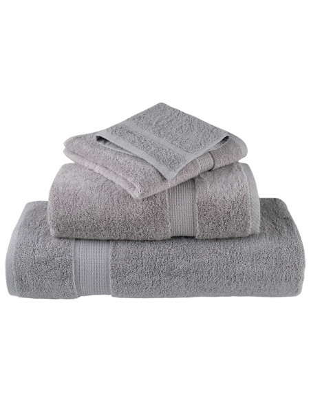 Asciugamani da Doccia 4 pz Grigi 70x140 cm 600gsm 100% Cotone