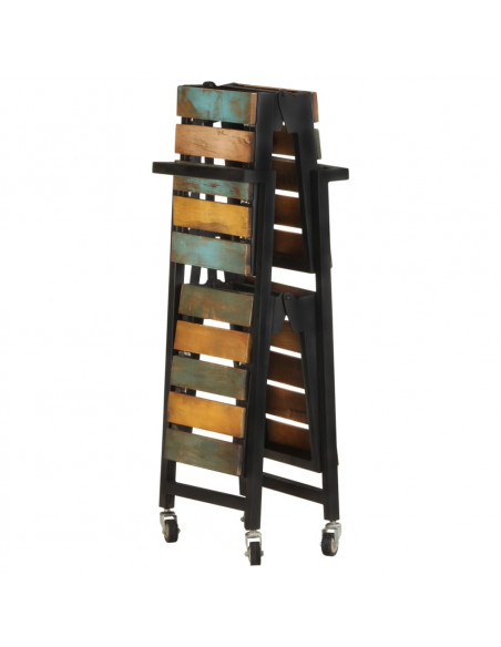 Carrello da Cucina 87x36x81 cm in Legno Massello di Recupero