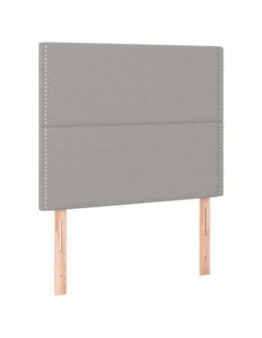 Giroletto a Molle con Materasso Grigio Chiaro100x200 cm Tessuto