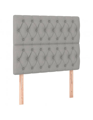 Giroletto a Molle con Materasso Grigio Chiaro100x200 cm Tessuto