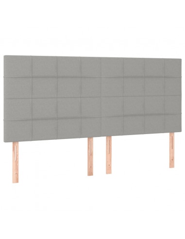 Giroletto a Molle con Materasso Grigio Chiaro160x200 cm Tessuto