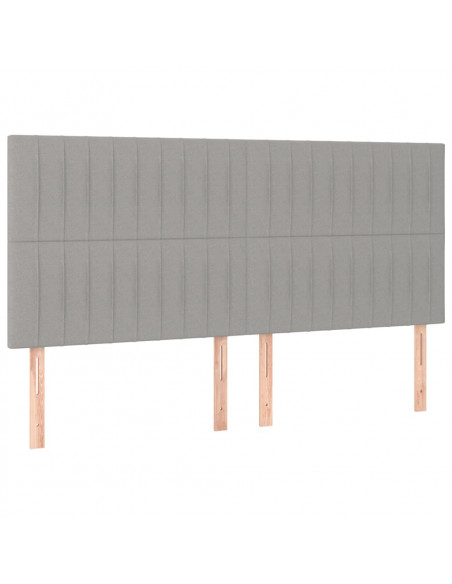 Giroletto a Molle con Materasso Grigio Chiaro160x200 cm Tessuto