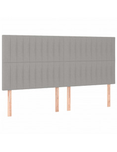 Giroletto a Molle con Materasso Grigio Chiaro160x200 cm Tessuto 2