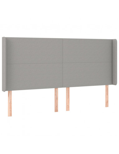 Giroletto a Molle con Materasso Grigio Chiaro160x200 cm Tessuto