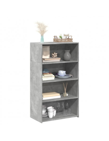 Credenza Grigio Cemento 70x41x124 cm in Legno Multistrato