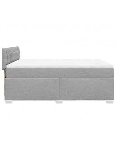 Giroletto a Molle con Materasso Grigio Chiaro160x200 cm Tessuto