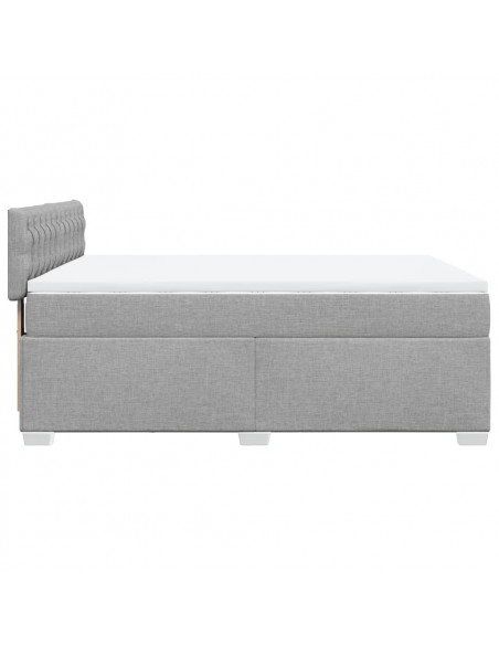 Giroletto a Molle con Materasso Grigio Chiaro160x200 cm Tessuto