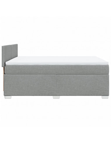 Giroletto a Molle con Materasso Grigio Chiaro160x200 cm Tessuto