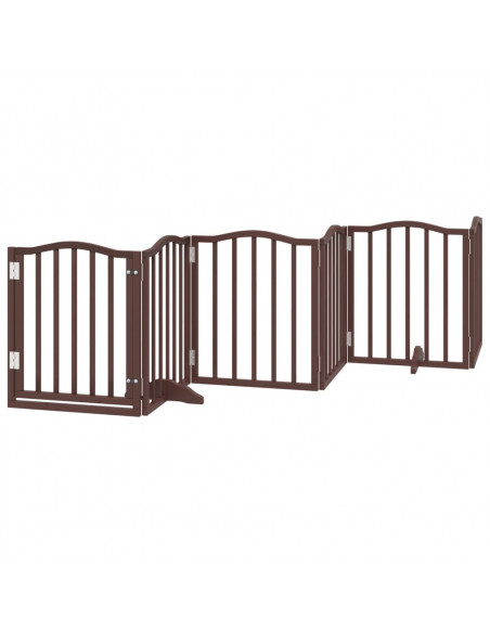 Cancello Cani Pieghevole Rovere Marrone 6 Pannelli 300cm Pioppo