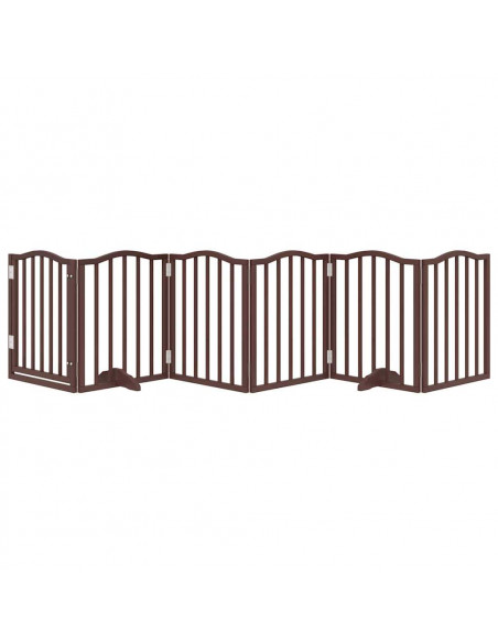 Cancello Cani Pieghevole Rovere Marrone 6 Pannelli 300cm Pioppo