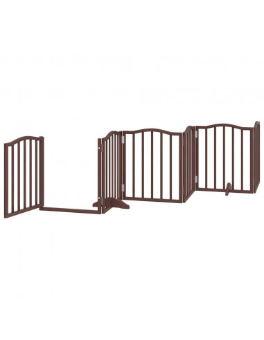 Cancello Cani Pieghevole Rovere Marrone 6 Pannelli 300cm Pioppo