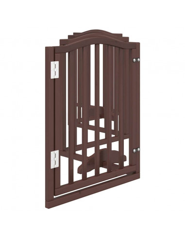 Cancello Cani Pieghevole Rovere Marrone 6 Pannelli 300cm Pioppo