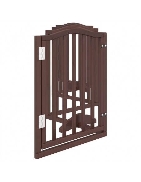 Cancello Cani Pieghevole Rovere Marrone 6 Pannelli 300cm Pioppo