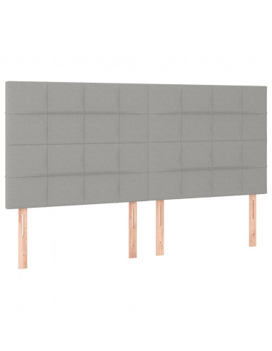 Giroletto a Molle con Materasso Grigio Chiaro180x200 cm Tessuto