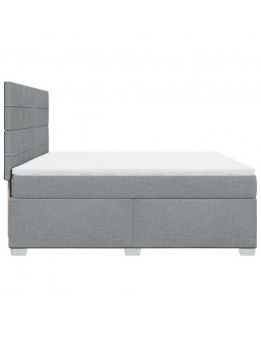 Giroletto a Molle con Materasso Grigio Chiaro180x200 cm Tessuto