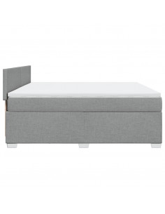 Giroletto a Molle con Materasso Grigio Chiaro180x200 cm Tessuto 2