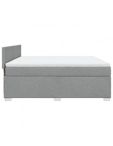 Giroletto a Molle con Materasso Grigio Chiaro180x200 cm Tessuto