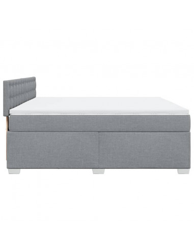 Giroletto a Molle con Materasso Grigio Chiaro180x200 cm Tessuto