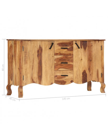 Credenza 145x40x80 cm in Legno Massello di Sheesham