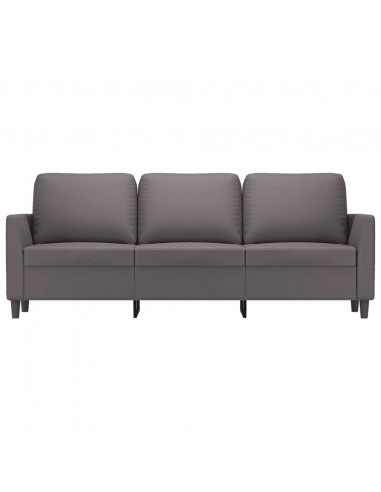 Divano a 3 Posti Grigio 180 cm in Similpelle
