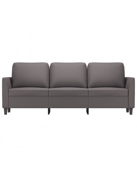 Divano a 3 Posti Grigio 180 cm in Similpelle