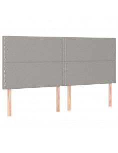 Giroletto a Molle con Materasso Grigio Chiaro180x200 cm Tessuto 2