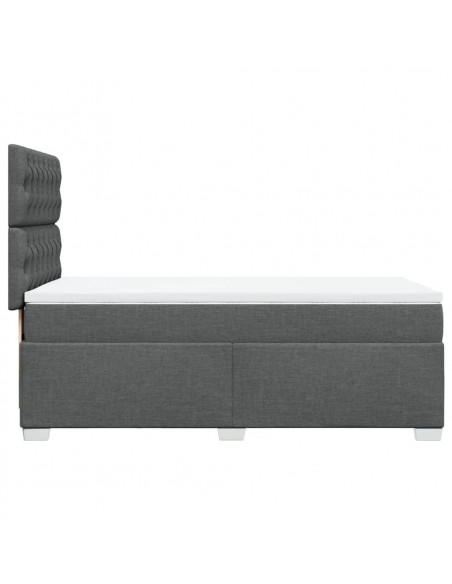 Giroletto a Molle con Materasso Grigio Scuro 100x200 cm Tessuto