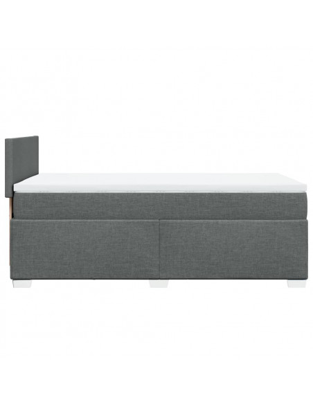Giroletto a Molle con Materasso Grigio Scuro 100x200 cm Tessuto