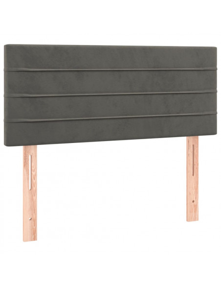 Giroletto a Molle con Materasso Grigio Scuro 100x200 cm Velluto
