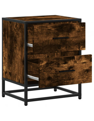 Comodino Rovere Fumo 40x31x50 cm in Truciolato