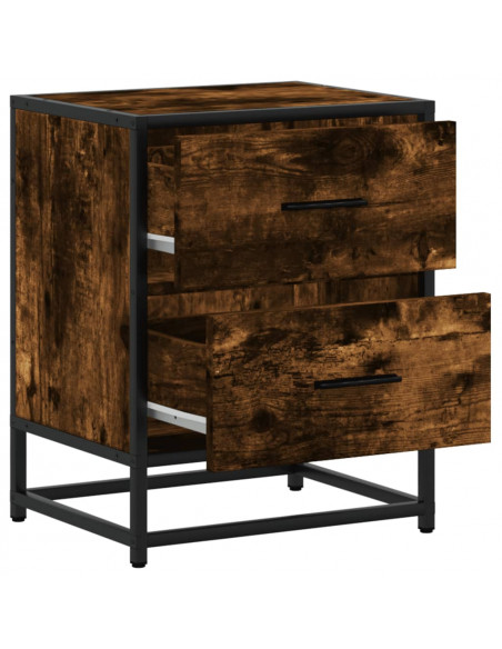 Comodino Rovere Fumo 40x31x50 cm in Truciolato