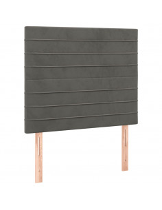 Giroletto a Molle con Materasso Grigio Scuro 100x200 cm Velluto