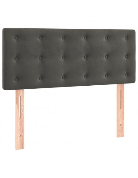 Giroletto a Molle con Materasso Grigio Scuro 120x190 cm Velluto