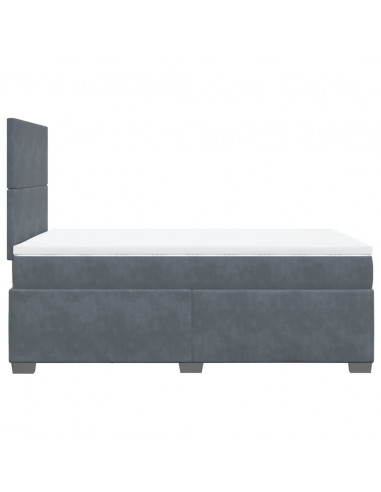 Giroletto a Molle con Materasso Grigio Scuro 120x190 cm Velluto