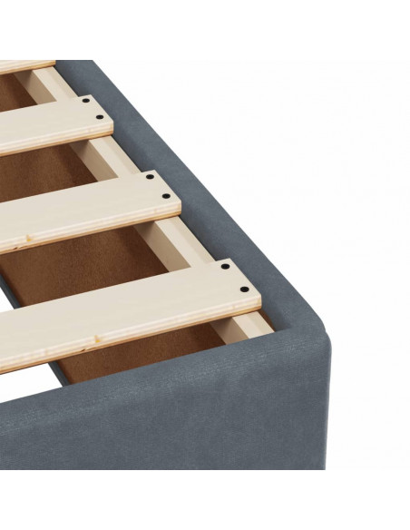Giroletto a Molle con Materasso Grigio Scuro 120x190 cm Velluto