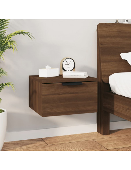 Comodini a Muro 2 pz Rovere Marrone 34x30x20 cm