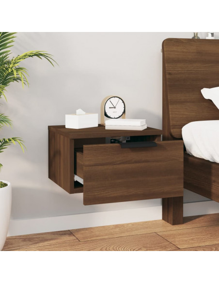 Comodini a Muro 2 pz Rovere Marrone 34x30x20 cm