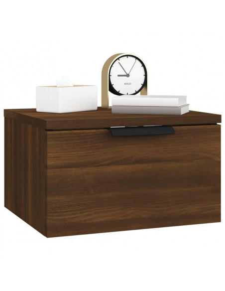 Comodini a Muro 2 pz Rovere Marrone 34x30x20 cm