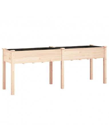 Fioriera con Fodera 203x53x76 cm Legno Massello di Abete