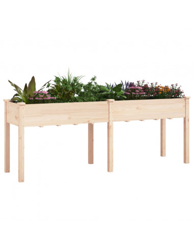 Fioriera con Fodera 203x53x76 cm Legno Massello di Abete