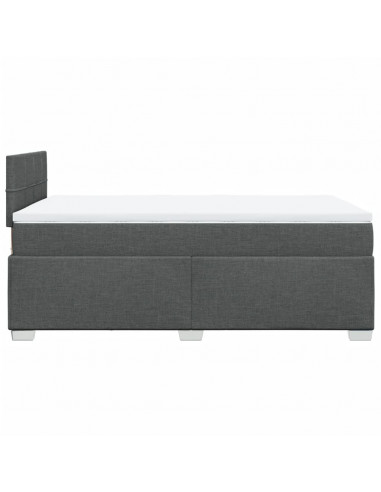Giroletto a Molle con Materasso Grigio Scuro 120x200 cm Tessuto
