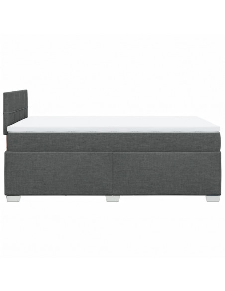 Giroletto a Molle con Materasso Grigio Scuro 120x200 cm Tessuto