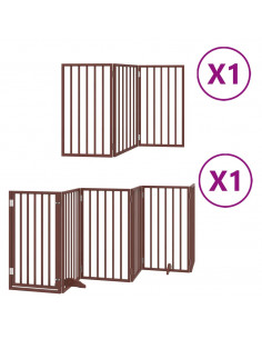 Cancello Cani Porta Pieghevole Marrone 9 Pannelli 450cm Pioppo 2
