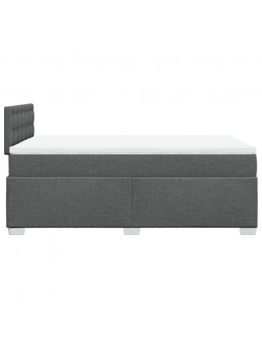 Giroletto a Molle con Materasso Grigio Scuro 120x200 cm Tessuto