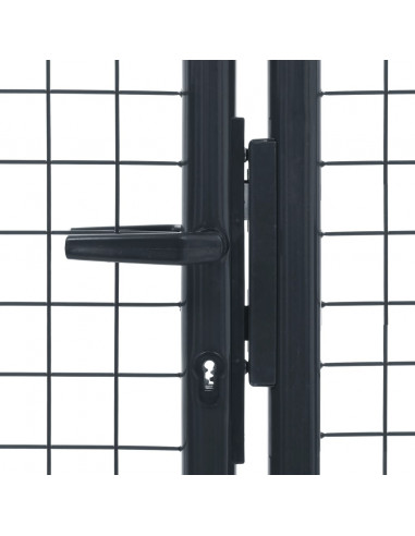 Cancello per Giardino in Acciaio Zincato 400x125cm Grigio