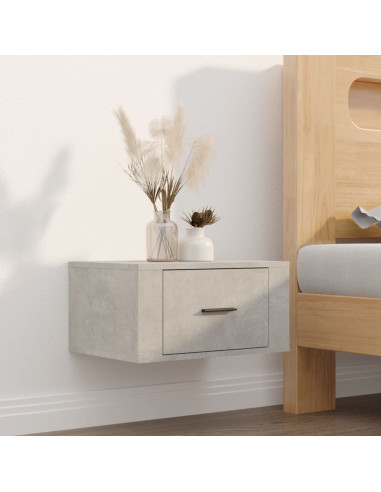 Comodini a Muro 2 pz Grigio Cemento 50x36x25 cm