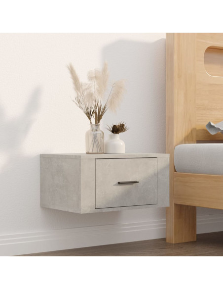 Comodini a Muro 2 pz Grigio Cemento 50x36x25 cm