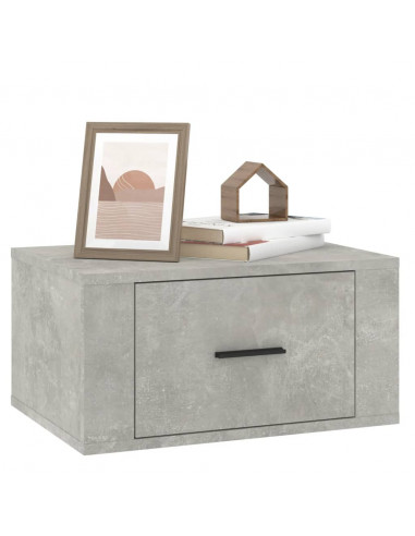 Comodini a Muro 2 pz Grigio Cemento 50x36x25 cm