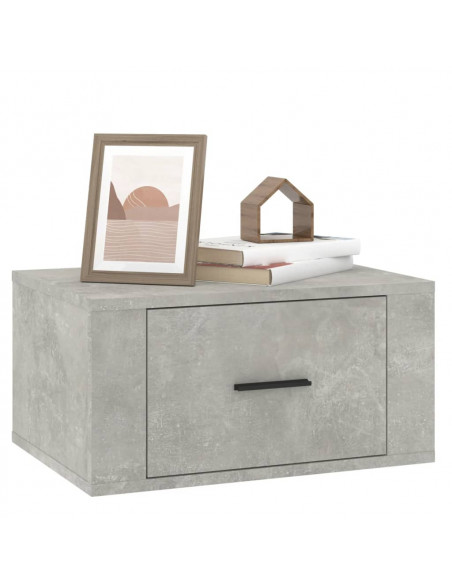 Comodini a Muro 2 pz Grigio Cemento 50x36x25 cm