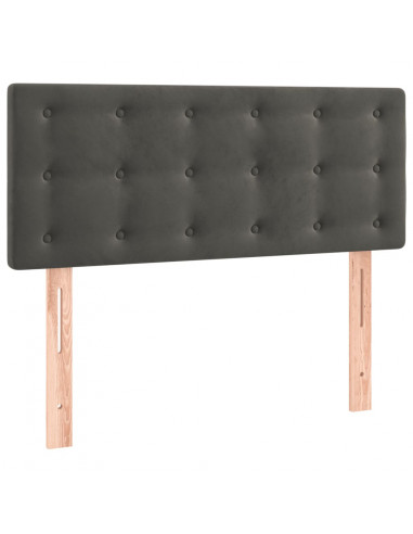 Giroletto a Molle con Materasso Grigio Scuro 120x200 cm Velluto